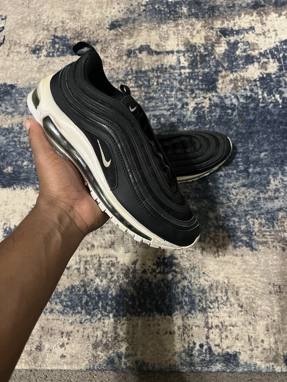 Size 10.5- Nike Air Max 97 Shoes Mens Black Reflective Running 921826-001